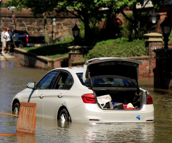 waterlogged car