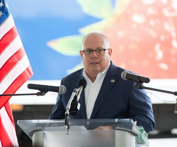 Governor Larry Hogan speaks after touring Coastal Sunbelt Produce