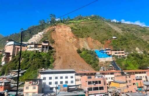 Landslide in Peruvian Andes Buries 15 Homes after Heavy Rain