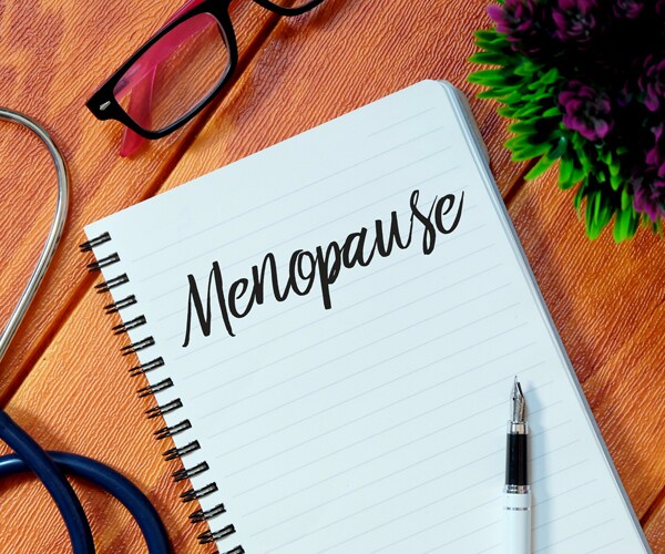 menopause written in a notebook