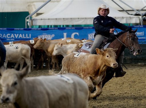 AP PHOTOS: Italy's Cowboys Show off Their Skill