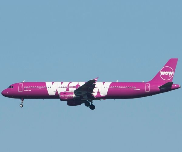 a WOW jet in flight
