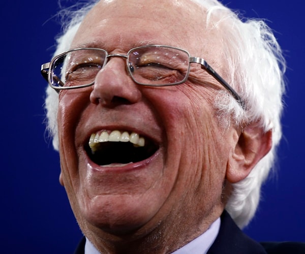 bernie sanders laughs