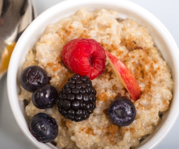 bowl of steel cut oats and fruit