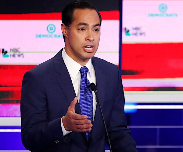 Julián Castro speaks during a democratic presidential primary debate