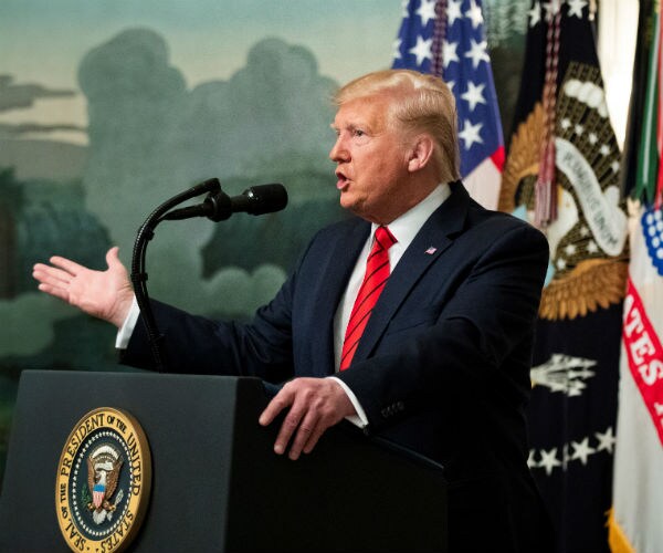us president donald trump in the diplomatic room of the white house 
