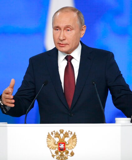 The Latest: Putin Warns US about New Russian Weapons