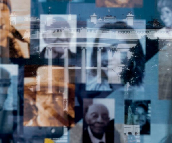 the images of those who have passed away from covid-19, reflected with the white house