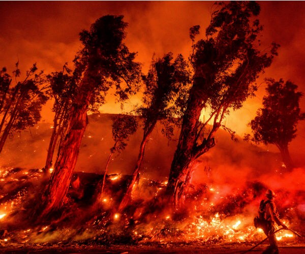 backfire on a hillside at the maria fire in santa paula california 