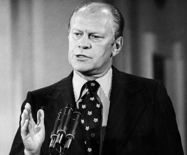 gerald ford giving a press conference
