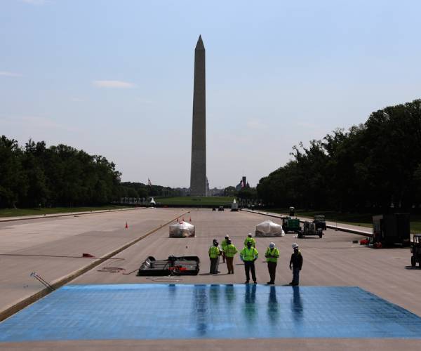 '86 47' Graffiti Found Near Reflecting Pool