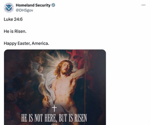 Trump Administration Agencies Post Easter Messages Celebrating Christ's Resurrection