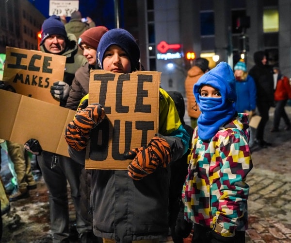 Teachers Unions Accused of Using Kids at Anti-ICE Protests