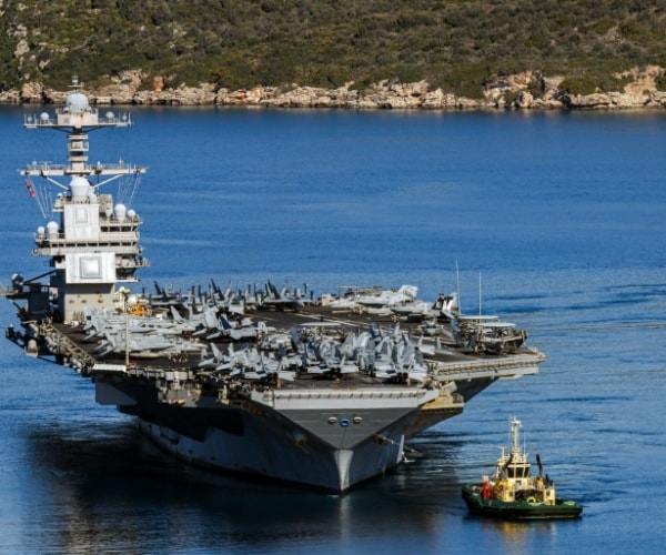 Laundry Fire on Giant US Aircraft Carrier Injures 2